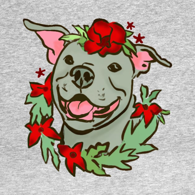 Christmas Pit Bull by LochNestFarm